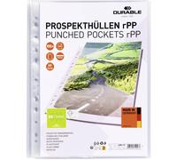 DURABLE Pochette PREMIUM rPP DIN A4 – Plastique recyclé, transparent – 100 pcs (268419)