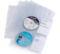 DURABLE Pochettes CD/DVD COVER LIGHT M avec pochette d'étiquetage, 10 pc, Transparent, 523819