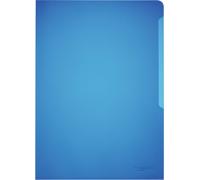 DURABLE Pochettes-coins transparentes STANDARD A4 PP boîte de 100, 100 pc, Bleu, 233706