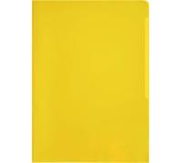 DURABLE Pochettes-coins transparentes STANDARD A4 PP boîte de 100, 100 pc, Jaune, 233704