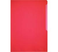 DURABLE Pochettes-coins transparentes STANDARD A4 PP boîte de 100, 100 pc, Rouge, 233703