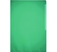 DURABLE Pochettes-coins transparentes STANDARD A4 PP boîte de 100, 100 pc, Vert, 233705