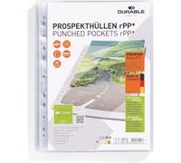 Durable Pochettes perforées A4 Premium rPP, Sachet de 40, 268619 | Transparentes en plastique, ouverture par le haut, polypropylène, qualité 80 mµ, Made in Germany
