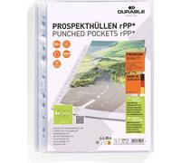 DURABLE Pochettes perforées PREMIUM A4 rPP sachet de 100, 100 pc, Transparent, 268519