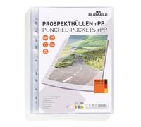 DURABLE Pochette PREMIUM rPP DIN A4 – Plastique recyclé, transparent – 100 pcs (268419)