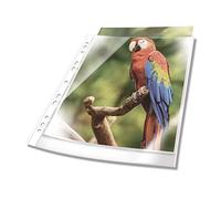 DURABLE - Pochettes perforés transparentes PREMIUM A4 à bords colorés - 10 pièces - Blanc - 265402