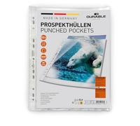 DURABLE - Pochettes plastiques perforées A4 - Pochettes plastiques - Pour document A4 - Extra résistantes - Ouverture par le haut - Tranparent - Sachet de 5 pièces - 267719
