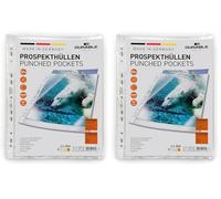 DURABLE - Pochettes plastiques perforées A4 - Pochettes plastiques - Pour document A4 - Extra résistantes - Ouverture par le haut - Tranparent - Sachet de 5 pièces - 267719 (Lot de 2)