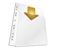 DURABLE - Pochettes plastiques perforées A4 - Pochettes transparentes A4 - Capacité 100 feuilles - Perforations universelles - 180 Microns - Transparent - Sachet de 5 pièces - 266719