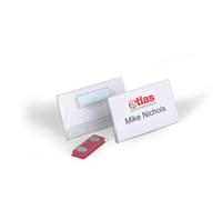 DURABLE Porte-badge 40x75 mm avec aimant, 25 pc, Transparent, 811619