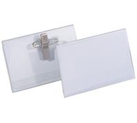 DURABLE Porte-badge 54 x 90 mm - Fixation clip ou pince crocodile - Transparent - Boîte de 50 pièces