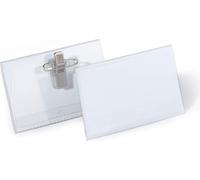 DURABLE Porte-badge 54x90 mm avec pince combi boîte de 50, 50 pc, Transparent, 810119