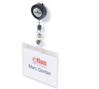 DURABLE Porte-badge 60x90 mm avec enrouleur, 10 pc, Transparent, 813819