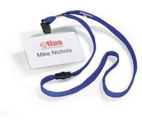 DURABLE Porte-badge 60x90 mm avec lacet textile 10, 10 pc, Bleu foncé, 813907