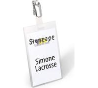 DURABLE Porte-badge 90x60 mm avec clip, 25 pc, Transparent, 800219