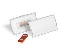 Durable Porte-badge à aimant CLICK FOLD FixPLus 40 x 75 mm 10 unités Transparent