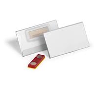 Durable - Porte-Badge à Aimant Fixplus - pour Un Badge - 40 x 75 mm - 25 Unités - 824319 Transparent