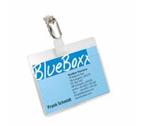 Durable - Porte-badge avec clip métallique - Format 60 x 90 mm - Bleu - Boite de 25 - 810619