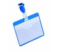 Durable 810606 Boite de 25 Porte-Badges avec Clip 60 x 90 mm Bleu