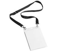 Durable porte-badge avec cordon tissu-délégataire avec fermeture de sécurité noir-réf 8125-01 lot de 10 852501 G
