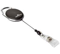 Durable 832401 enrouleur Yoyo Style Longueur 80 cm Attache Ceinture avec Lanière Bouton Pression Compatible Perforation Euro - Slot Boîtier Noir Boîte de 10