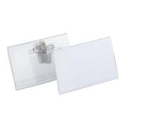 DURABLE Porte-badge avec pince combi format 40 x 75 mm transparent - boîte de 50