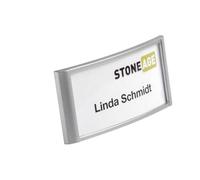 DURABLE Porte-badge CLASSIC avec aimant 34 x 74 mm Argent/Noir - Boîte de 10