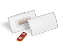 Durable Porte-Badge Click Fold FixPlus à Aimant, 40 x 75 mm, 10 pièces | Boîtier en polypropylène, ouverture à 180 degrés, insertion facile, idéal pour conférences et événements