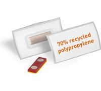 DURABLE Porte-badge CLICK FOLD rPP 40x75 mm avec aimant anti-torsion, 10 pc, Transparent, 825919