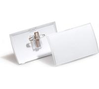 DURABLE Porte-badge CLICK FOLD rPP 40x75 mm avec pince combi, 25 pc, Transparent, 821119