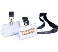 DURABLE Porte-badge CLICK FOLD rPP 54x90 mm avec lacet textile 20, 10 pc, Transparent, 821719
