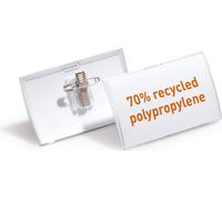 DURABLE Porte-badge CLICK FOLD rPP 54x90 mm avec pince combi, 25 pc, Transparent, 821419