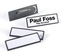 DURABLE Porte-badge CLIP CARD 17x67 mm avec épingle plate, 25 pc, Noir, 813301