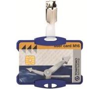 Durable 811806 Boite de 25 Porte-cartes de sécurité ouvert avec Clip 54 x 85 mm Bleu