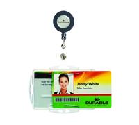 Durable 821919 Porte-carte d'identité porte-badge, clip, dragonne à bouton-poussoir 10 pc(s)