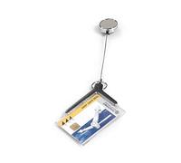Durable - Porte-badge de sécurité Deluxe - Avec enrouleur chromé rétractable 80 - Pour 1 carte - Format 54 x 86 mm - Boîte de 10 - 830758