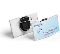 DURABLE Porte-badge KONVEX 40x75 mm avec pince combi, 25 pc, Transparent, 812419