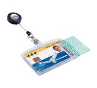 Durable Porte-badges 822419 – Kit 10 porte-cartes transparents avec enrouleur noir