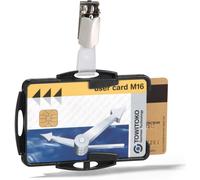 DURABLE Porte-carte de sécurité 2 cartes avec clip, 25 pc, Noir, 821801