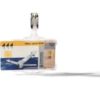 DURABLE Porte-carte de sécurité 2 cartes avec clip, 25 pc, Transparent, 821819
