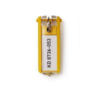 Durable Porte-clés Key Clip, Lot de 6, Jaune, 65 x 24 x 10 mm, 195704 | Porte-étiquette personnalisable pour armoire Keybox, anneau chromé, changement de n un clip, Made in Germany
