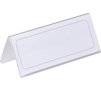 Durable Porte-Nom de Table en PVC, 10 Pièces, transparent, 805019 | Chevalet de table semi-rigide 61 x 150 mm, lisibilité recto-verso, idéal pour bureau et séminaire