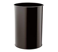 DURABLE - Poubelle bureau - Corbeille à papier - 30L - Ronde - Pour bureaux, hôtels - En acier - Noir - 1 pièce - 330301