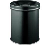 DURABLE Corbeille à papier 330501 - 15 L, Ø 260 x H 357 mm, acier noir, 1 pc(s)