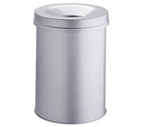 Corbeille à papier Durable Papierkorb Safe, Durable, Stahl, grau, 15 Liter, selbstverlöschend mit Flammen 330510 15 l (Ø x H) 260 mm x 357 mm acier gris 1 pc(s)