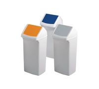 DURABLE Poubelle de tri 40 l H747xl320xP366 mm blanc jaune avec couvercle