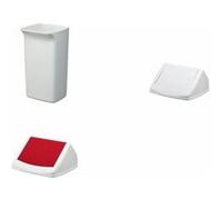 DURABLE Poubelle DURABIN SQUARE 40, forme carrée, blanc Blanc G