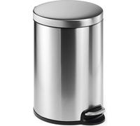 DURABLE Poubelle ronde à pédale en acier inoxydable 20L, Argent, 340223