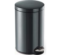 DURABLE Poubelle ronde à pédale en métal 12L, Gris, 341158