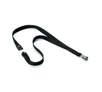 Durable Premium Textile Lanyard 15 mm Black Pack of 10 Necklaces Includes Sa